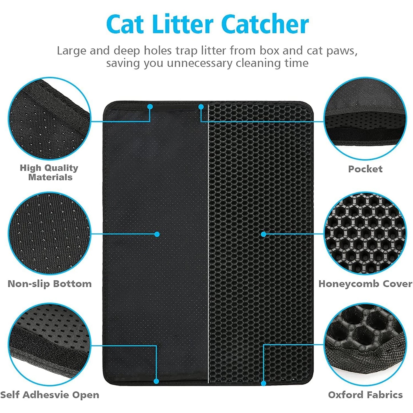 Estera para residuos de gato impermeable, caja de arena para mascotas de doble capa, estera antideslizante, almohadilla de arena para gatos, esteras de cama lavables, productos para gatos