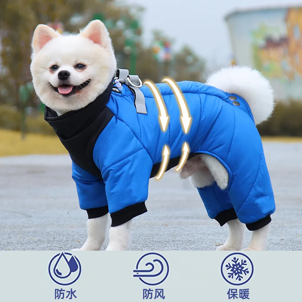 Mono grueso y cálido para perros, ropa de invierno para perros, abrigo para Chihuahua Youkshire, monos a prueba de viento para cachorros, chaqueta para caniche, ropa para mascotas