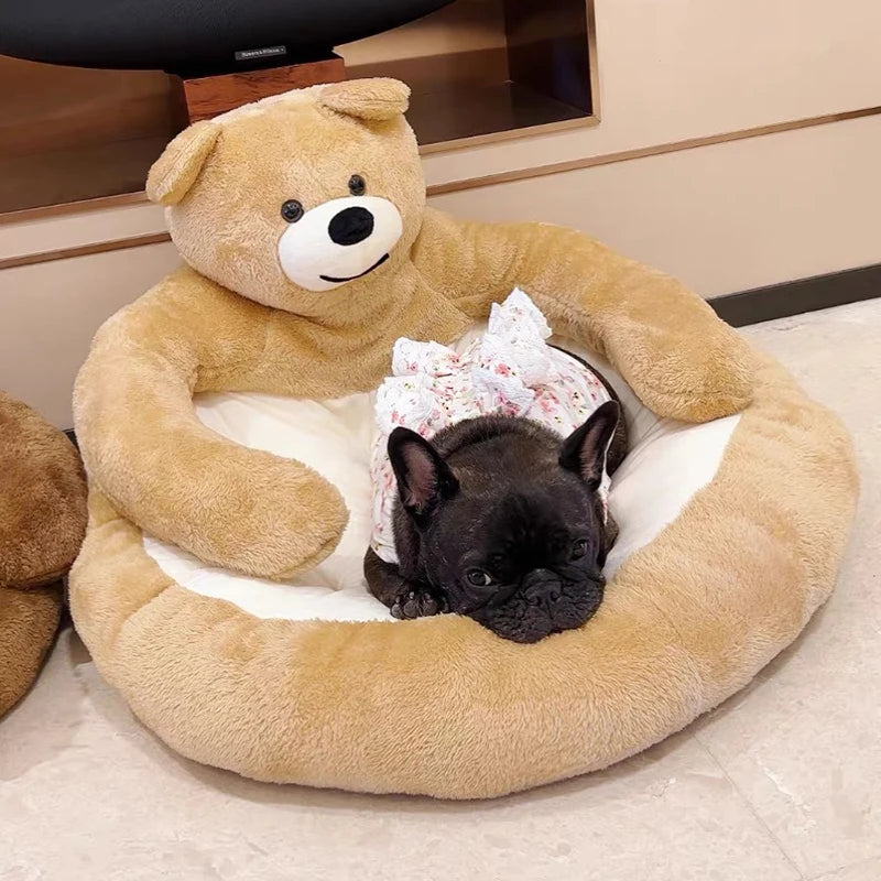 Cama de perro de oso de peluche gigante, cama de perro mediana de felpa de invierno, muebles, cojín para gato, sofá para cachorro, colchón para dormir, suministros para cachorros y mascotas