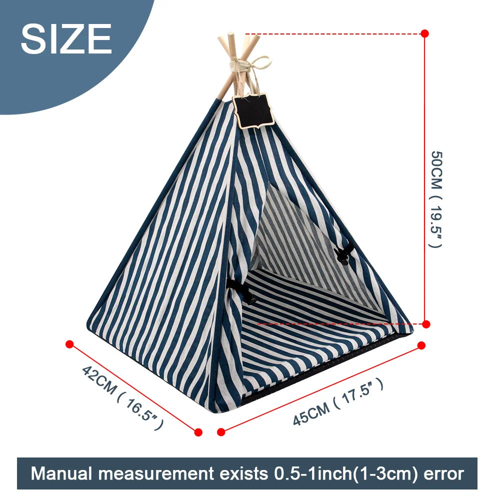 Pet Tent House Cat Bed Portable Dog Cat Teepee Portable Puppy Kitten Indoor Outdoor Kennels For Pet Cats Tent Small Animals Bed