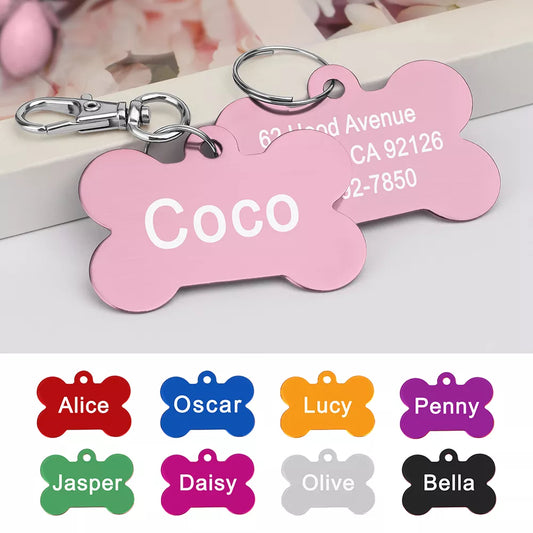 Étiquette d'identification personnalisée pour chiens et chats, en alliage personnalisé, accessoires de collier pour chiot et chaton, étiquettes de nom d'animal de compagnie Anti-perte pour petits et grands chiens et chats