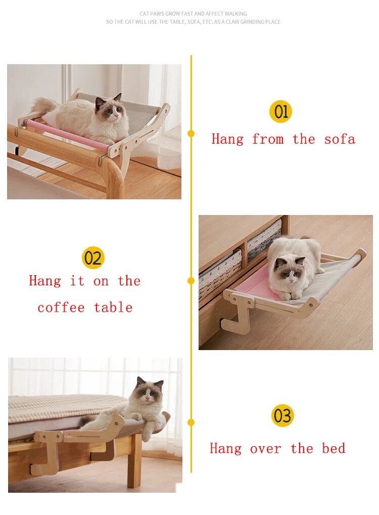 Window Side Cat Hanging Bed Cat Hammock Hanging Cat Nest Bedside Windowsill Pet Bed Four Seasons Universal Cat Bed