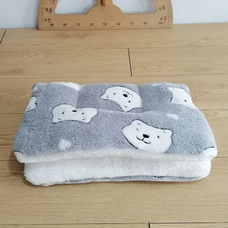 Tapis en flanelle pour animaux de compagnie, lit pour chien et chat, tapis de couchage épais, couverture pour chiot, chaton, lit pour petits et grands chiens