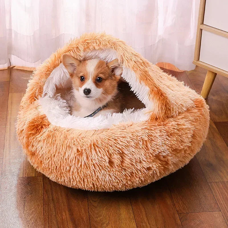 Lit rond en peluche 2 en 1 pour chat et chien, matelas pour animaux de compagnie, panier chaud, doux et confortable, sac de couchage pour petit chien, nid, nouveauté 2023