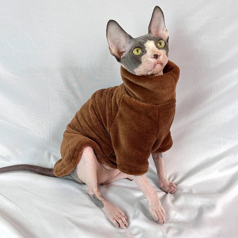 Ropa cómoda de invierno para gatos Sphynx, abrigo con capucha para gatos, ropa para mascotas, ropa bonita, camisa para gatos sin pelo, proveedor de mascotas