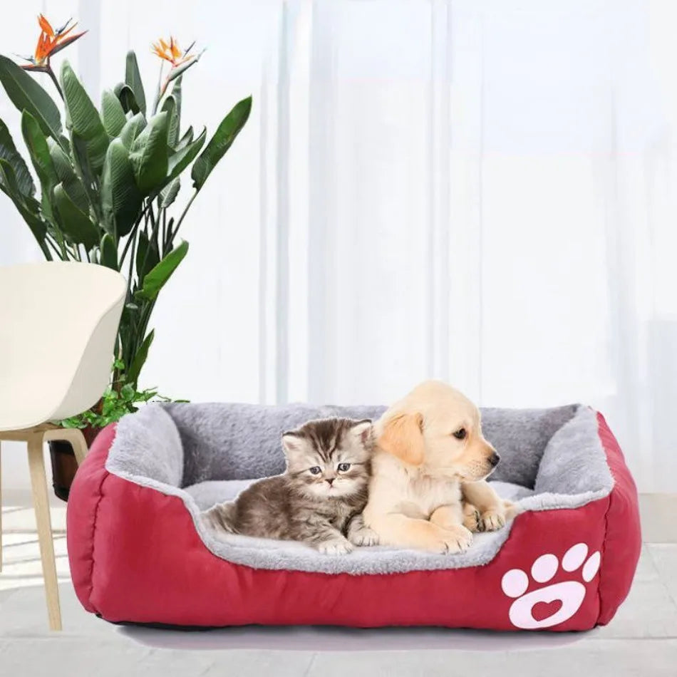 Cama grande para Gato, perrera cuadrada de felpa, estera lavable para gatos, colchón impermeable, cojín para mascotas, suministros para mascotas perros medianos y grandes