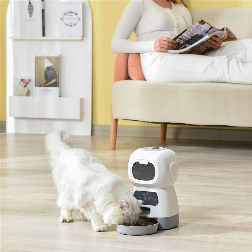 Alimentador automático para mascotas de 3,5l, dispensador de comida inteligente para perros y gatos, cuenco con temporizador, Robot, Alimentación de mascotas, alimentador automático por puntos