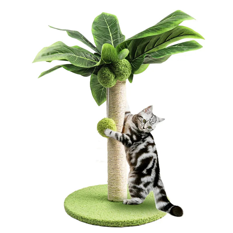 Poste rascador para gatos, postes rascadores para gatos con hojas verdes bonitas con cuerda de Sisal, postes para gatos de interior, árbol para gatos, productos para mascotas, juguete