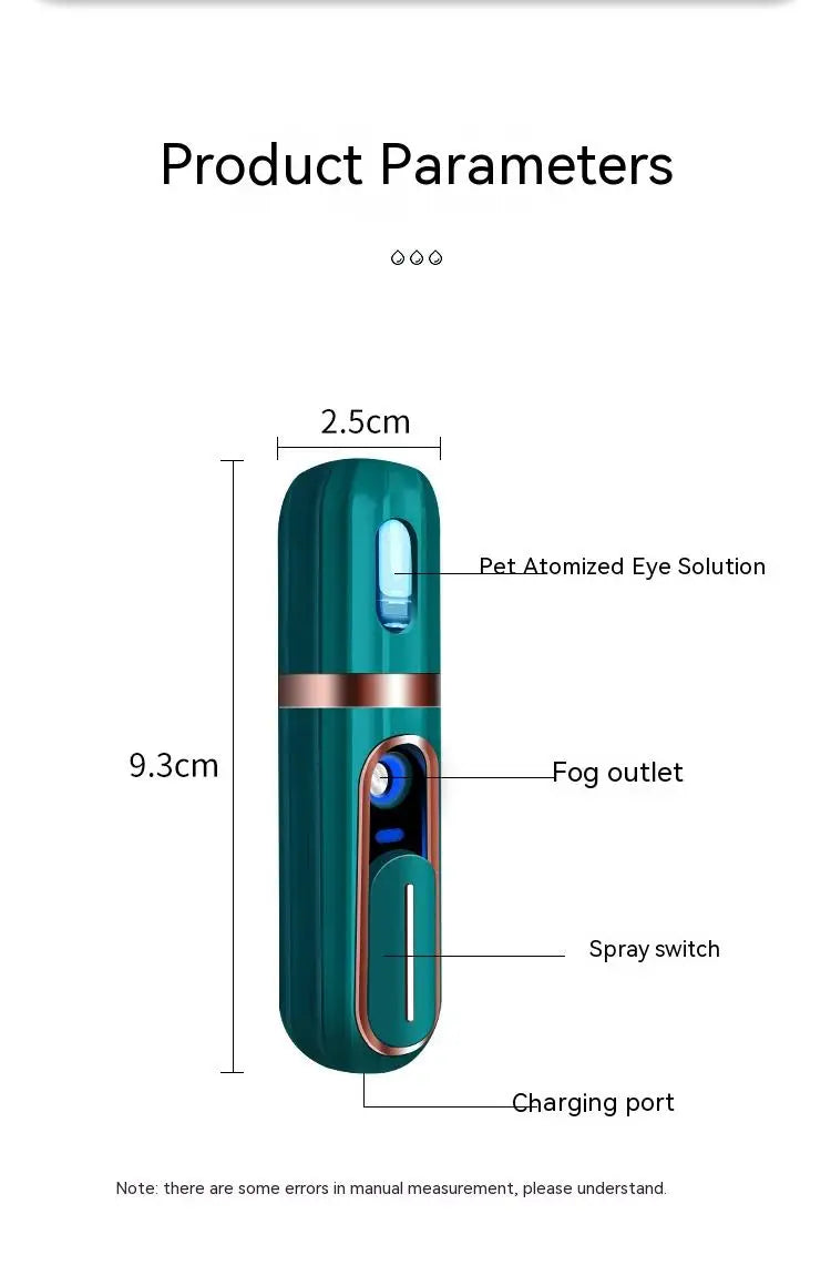 Pet Eye Tear Stain Remover Pet Health Care Usb Rechargeable Ultrasonic Atomizer Dog Grooming Dog Accessories Cat Accessories