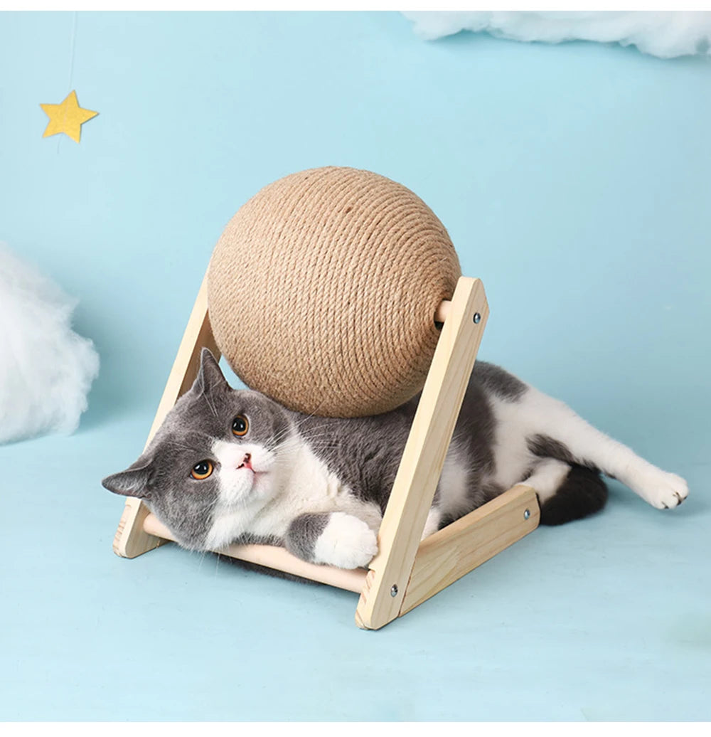 Pelota rascadora para gatos, juguete para gatitos, cuerda de Sisal, tablero de bolas, juguetes con forma de patas, rascador para gatos, suministros de muebles para mascotas resistentes al desgaste