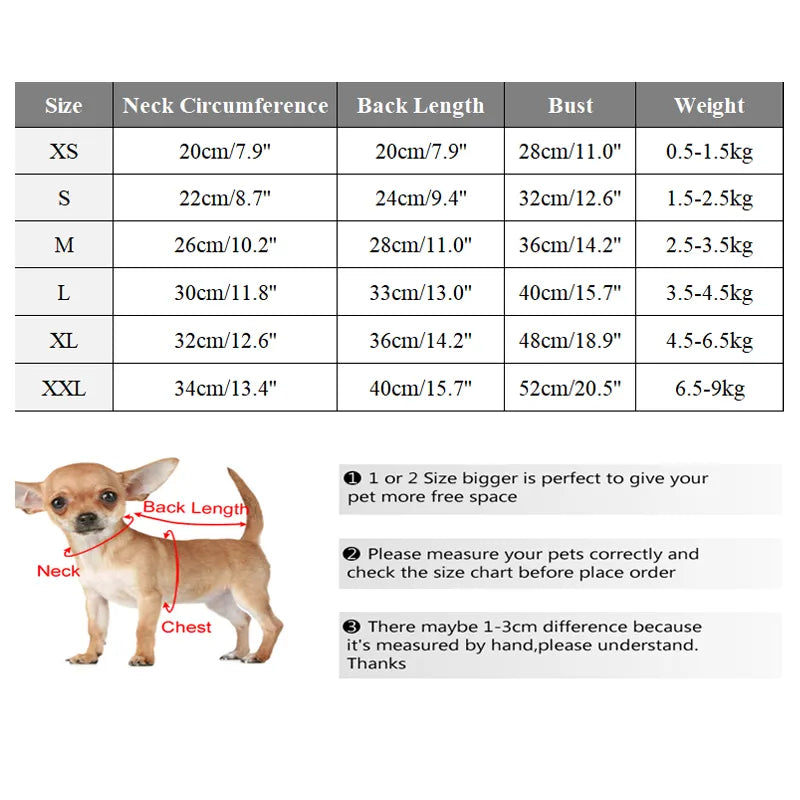 Winter Warm Dog Coat Jacket Windproof Dog Clothes for Small Dogs Padded Clothing Chihuahua Clothes Pet Supplies Fashion Style