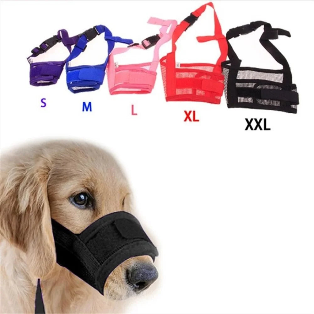 Muselière Anti-aboiement pour chiens, pour petits et grands chiens, maille réglable, respirante, muselière pour animaux de compagnie, sangles en Nylon, accessoires pour chiens