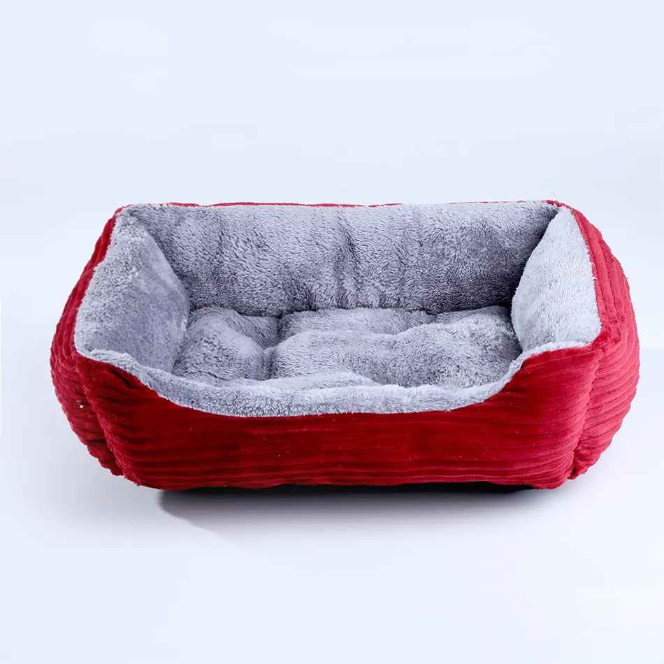 Cama para perro, gato, mascota, perrera cuadrada de felpa, sofá cama para perros medianos y pequeños, cojín calmante para mascotas, cama para perros, casa, suministros para mascotas