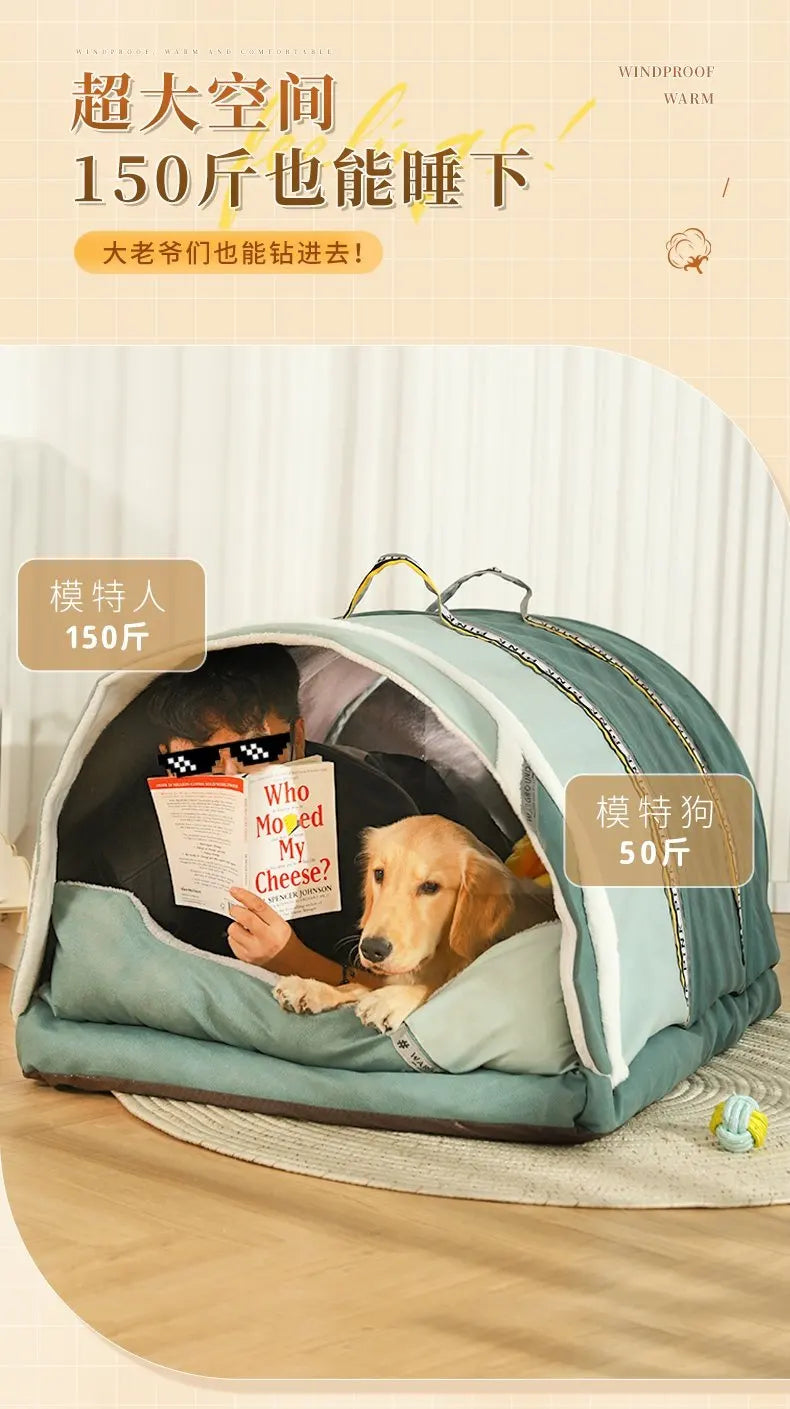 Couverture supérieure de toit de lit pour chien, Extension de grande taille, matelas amovible, Jumbo pliable, nid d'entrée, dôme, Perros d'intérieur pour chien