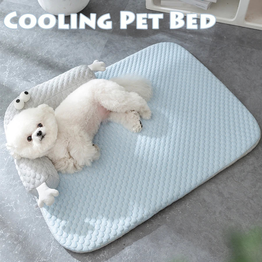 Estera gruesa para perros, estera rectangular para cama fresca para perros, cojín con forma de nido para perros con esponja viscoelástica con diseño de almohada