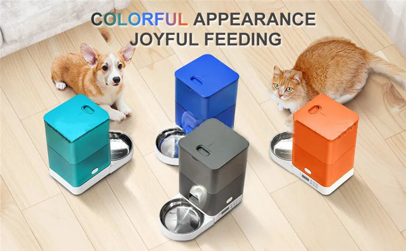 Bol automatique pour animal de compagnie APP contrôle synchronisation 4L bols électroniques pour animaux de compagnie chien distributeur de nourriture bouton alimentation chats mangeoire pour animal domestique Wifi