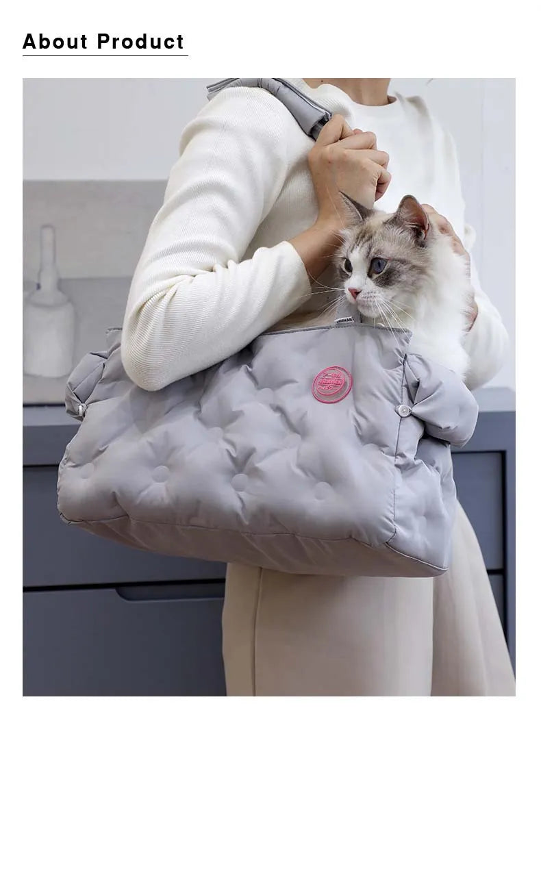 Winter Pet Bag Cat Carrier Travel Portable Warm Puppy Shoulder Bags Dog Kitten Pet Items Down Backpack For Small Dog