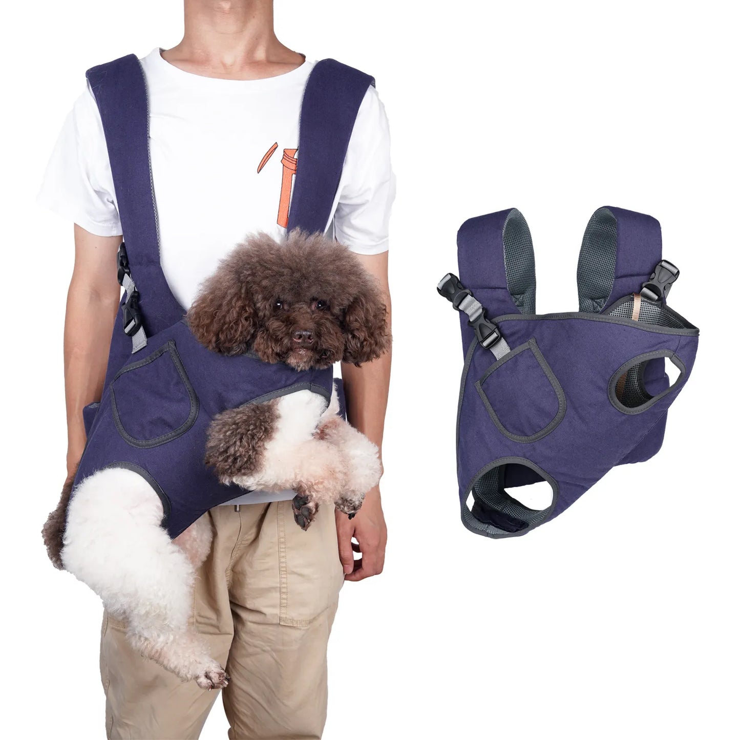 Sac à dos pour chiens, porte-chien en plein air, pour l'équitation, la marche, le dos et la taille, respirant, facile à installer, sac de voyage pour animaux de compagnie