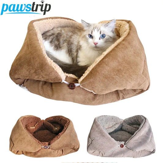 Lit chaud et épais pour chat, tapis pliable multifonctionnel pour animaux de compagnie, pour chats, petits chiens, lit d'intérieur pour chaton, tapis de couchage, fournitures pour animaux de compagnie