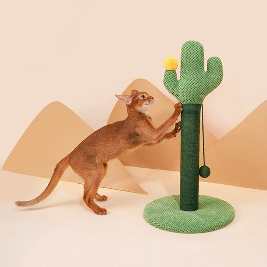 Postes rascadores para gatos, rascador bonito de árbol de Cactus con bola, juguetes de menta para mascotas, muebles rascadores para gatitos