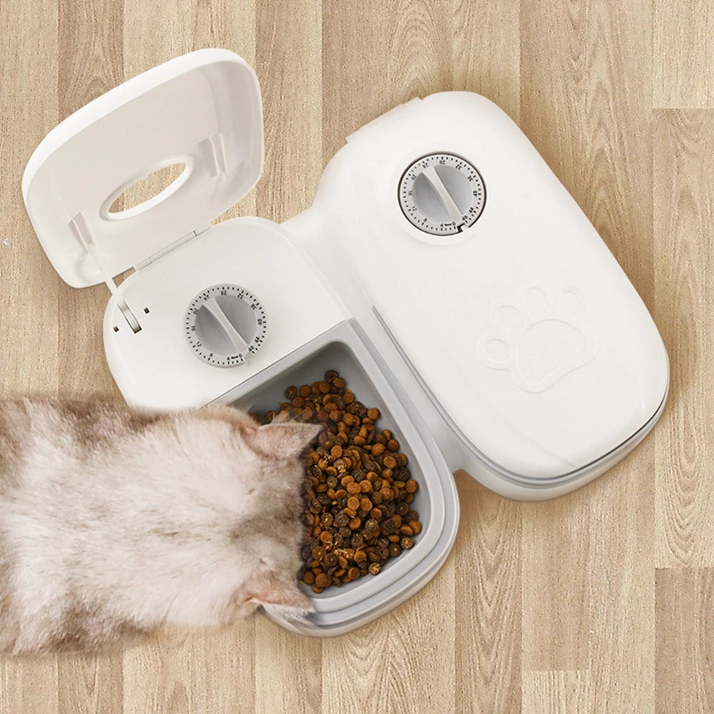 Alimentador automático para gatos, dispensador elegante de comida para gatos, dispensador de alimentos húmedos y secos, alimentador automático para gatos, cuenco para cachorros