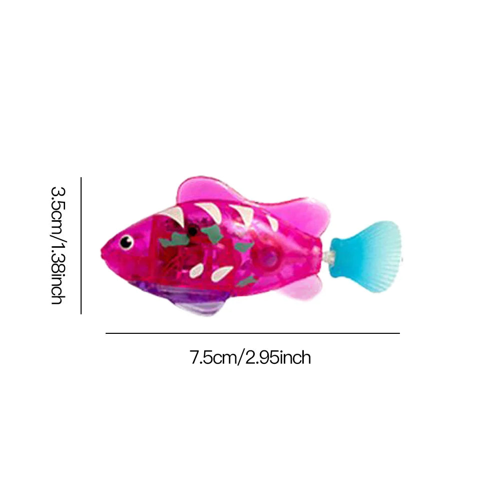 Pet Cat Toy LED Interactive Swimming Robot Fish Toy for Cat Glowing Electric Fish Toy to Stimulate Pet's Hunter Instincts