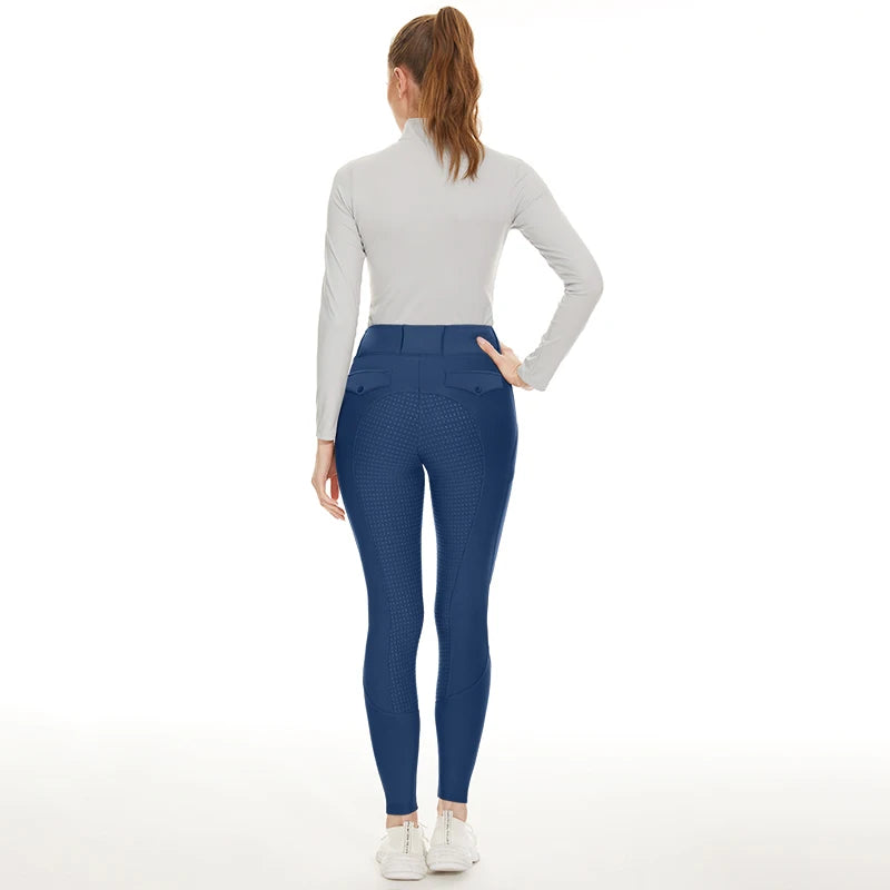 Pantalones gruesos de invierno para montar a caballo para mujer, mallas deportivas con 2 bolsillos y agarre de asiento completo, mallas deportivas, pantalones de equipo de entrenamiento