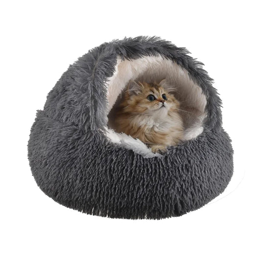 S-3XL Plush Round Calming Cat Bed Round Plush Fluffy Pet Bed for Cat Warm Dog Bed for Small Medium Dog Machine Washable Dog Sofa