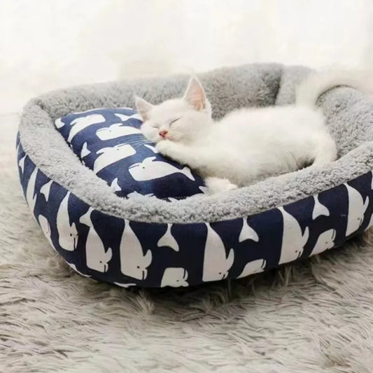 Soft Pet Bed Cat Bed Dog Bed Pet Mattress with Pillow Winter Warm Comfortable Sleeping Mat for Cats Dogs Plush Cat Mat Cat House