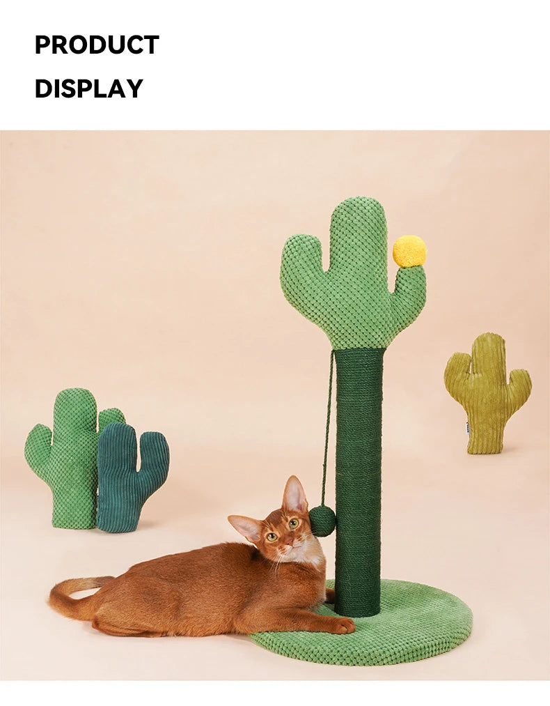 Postes rascadores para gatos, rascador bonito de árbol de Cactus con bola, juguetes de menta para mascotas, muebles rascadores para gatitos