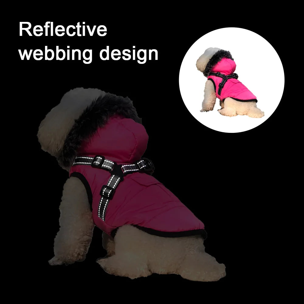 Ropa cálida de invierno acolchada para perros, chaleco impermeable para mascotas, chaqueta con cremallera para perros pequeños, medianos y grandes, abrigo para Bulldog Francés Pug Chihuahua