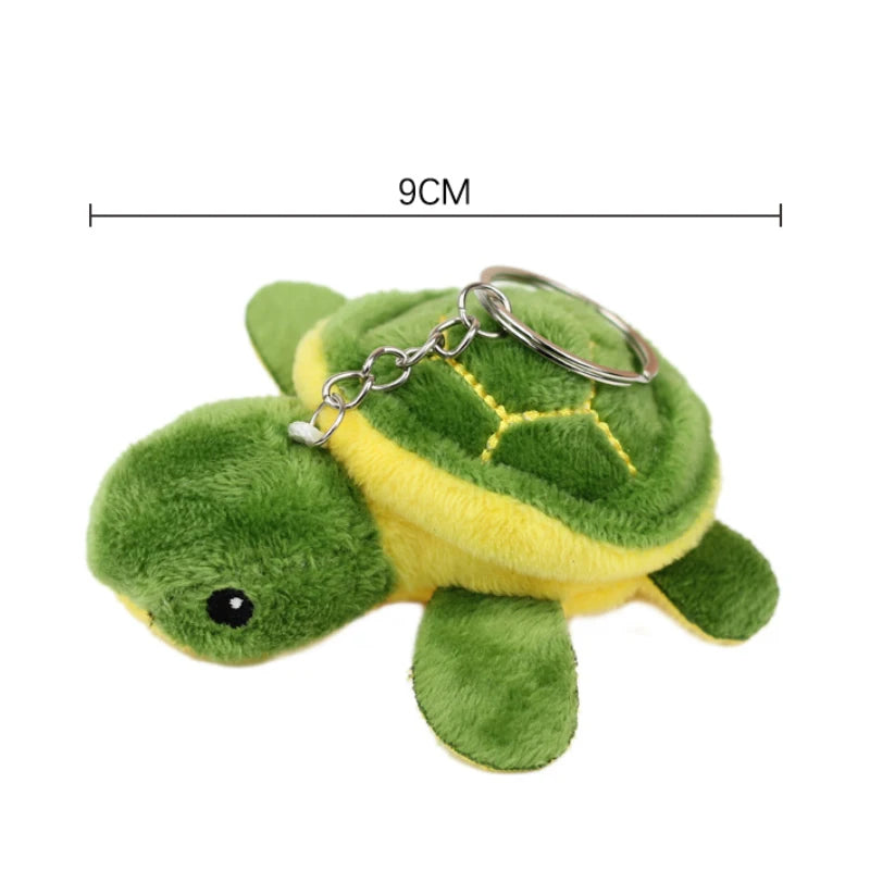 Porte-clés en peluche douce, petite tortue, mignon, dessin animé, pendentif de sac, jouets pour enfants, porte-clés de voiture, pour hommes et femmes, 1 pièce