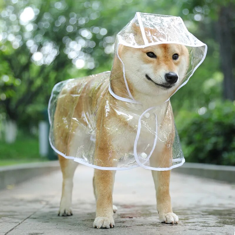 Chubasquero transparente para perros y cachorros, chaqueta impermeable con capucha para mascotas, impermeable suave de PVC adecuado para perros pequeños