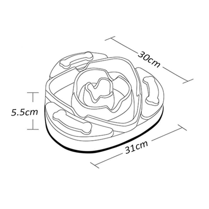 Bol à alimentation lente pour chien, facile à nettoyer, antidérapant, évite l'indigestion et grossit pour chien et chat