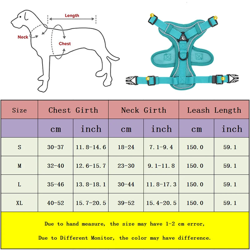 Ensemble de harnais pour chien et laisse, harnais réglable pour animaux de compagnie, gilet pour petit et grand chien, chat, maille réfléchissante, sangle de poitrine pour chiot et chat, accessoires pour chiens