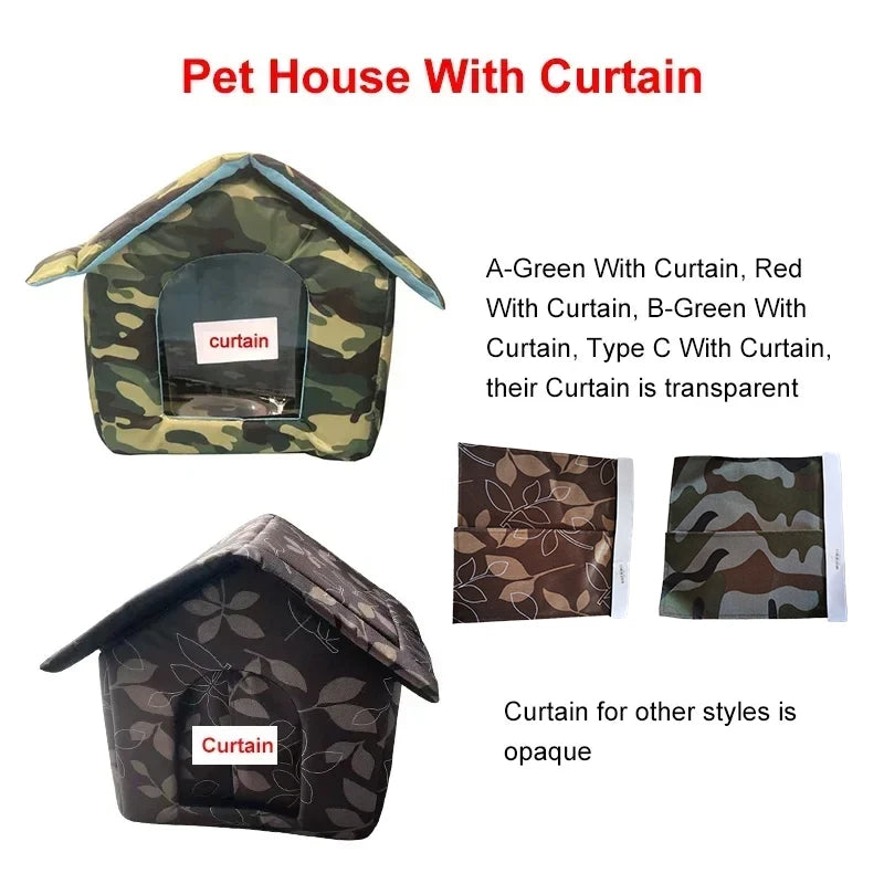 Winter Warm Waterproof Outdoor Pet House Cat Nest Tent Cabin Pet Bed Tent Cat Kennel Portable Travel Nest Pet Carrier Foldable