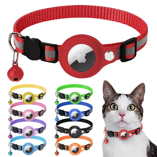 Collier Airtag pour chats avec étui de protection, localisateur Anti-perte, accessoires pour chiens, colliers réfléchissants pour animaux de compagnie