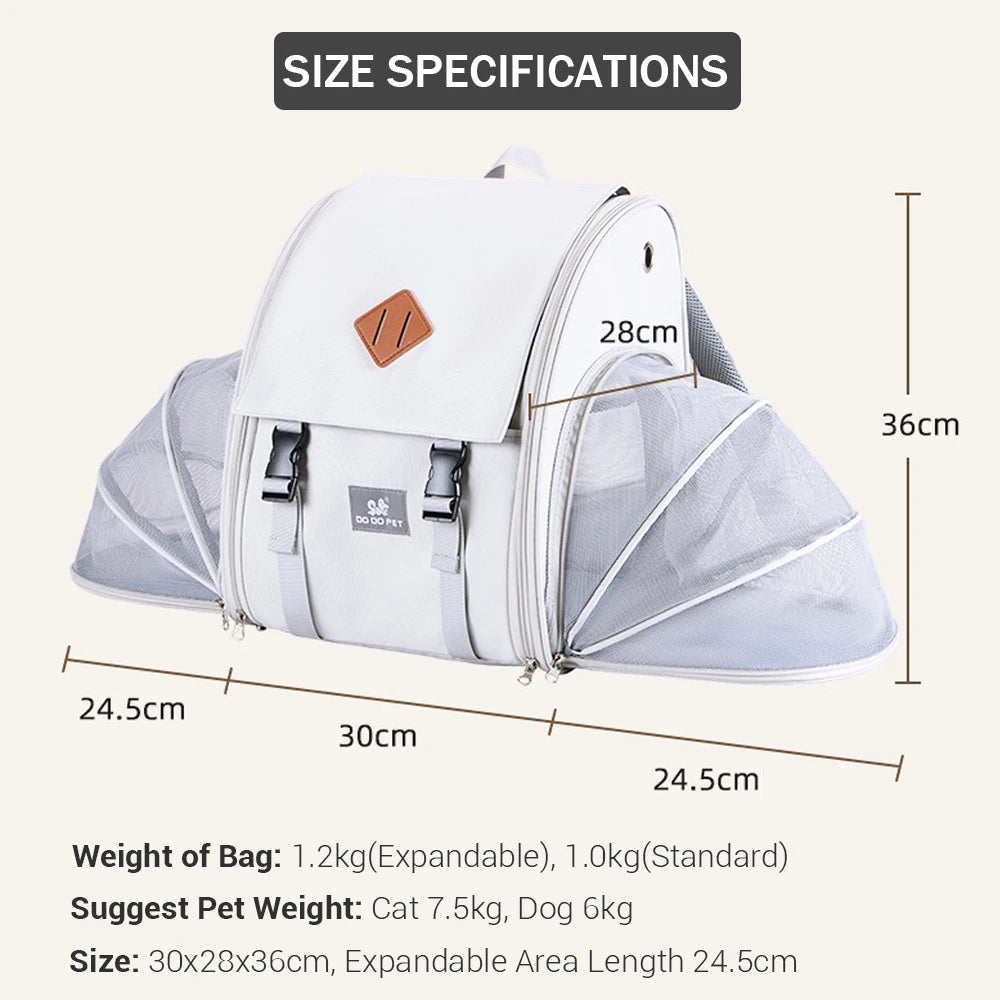 Sac à Dos pour Petits Chiens Respirant avec fenêtres Extensibles Voyage pour Animaux de Compagnie pour Chats Grand Espace Sac à Dos pour Chat pour Sortie randonnée