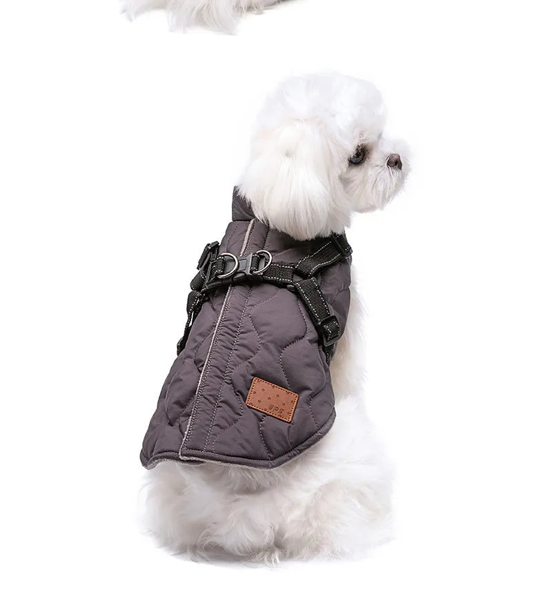 Ropa cálida de invierno para perros pequeños, chaqueta de plumón para perros, abrigo para perros de Color sólido, chaqueta acolchada, ropa para Chihuahua, estilo de moda