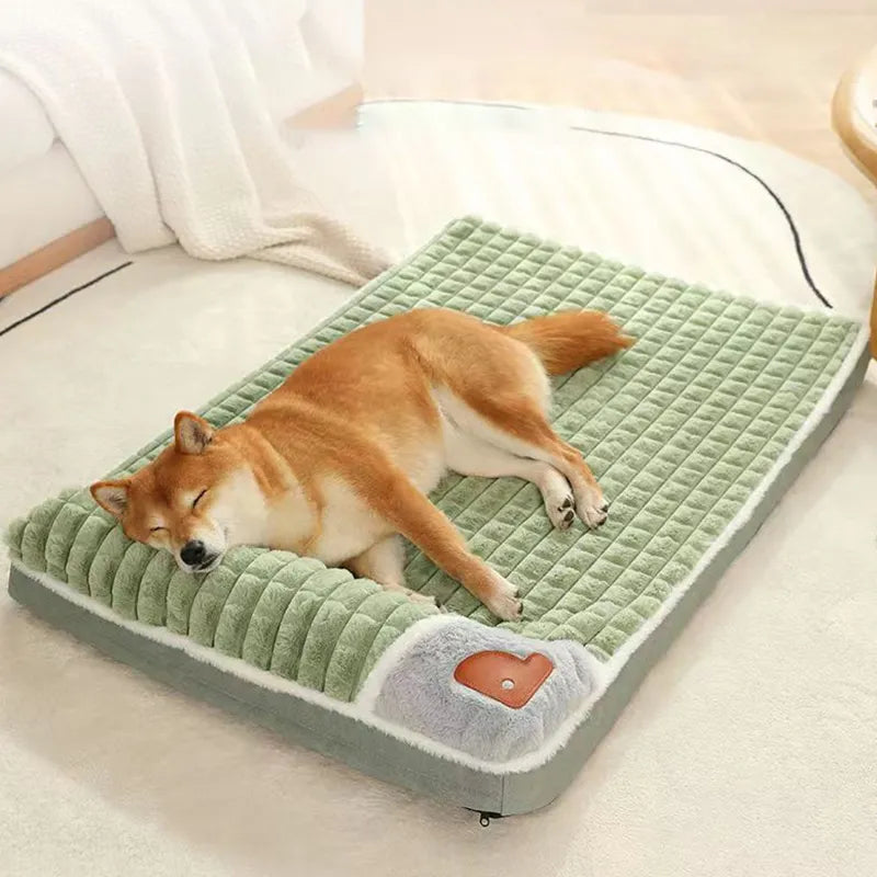 Winter Warm Dog Mat Luxury Sofa for Small Medium Dogs Plaid Bed for Cats Dogs Fluff Sleeping Removable Washable Pet Beds