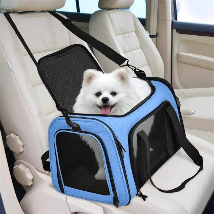 Portable Pet Dog Carrier Bag Foldable Dog Backpack Breathable Travel Airline Approved Transport Bag for Small Dogs Cats