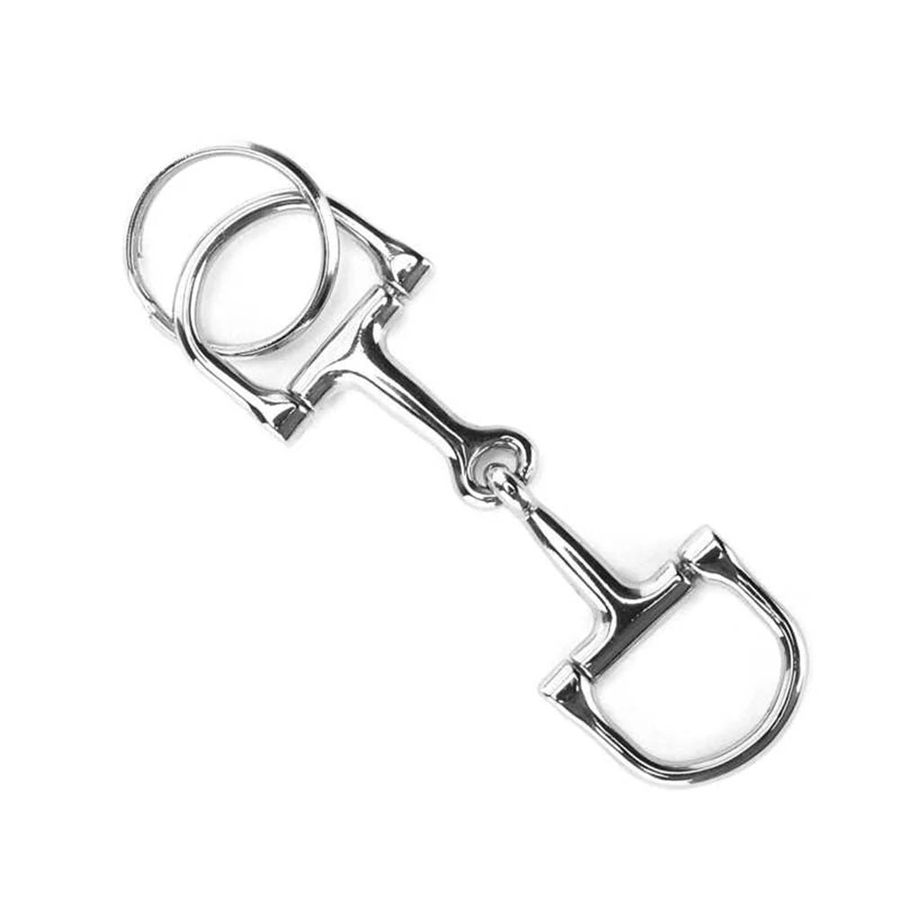 1 PC D-Shaped Snaffle Keychain Durable Silver D Zine-Alloy Horse Snaffle Bits Key Chain Decoration Gift For Men Women