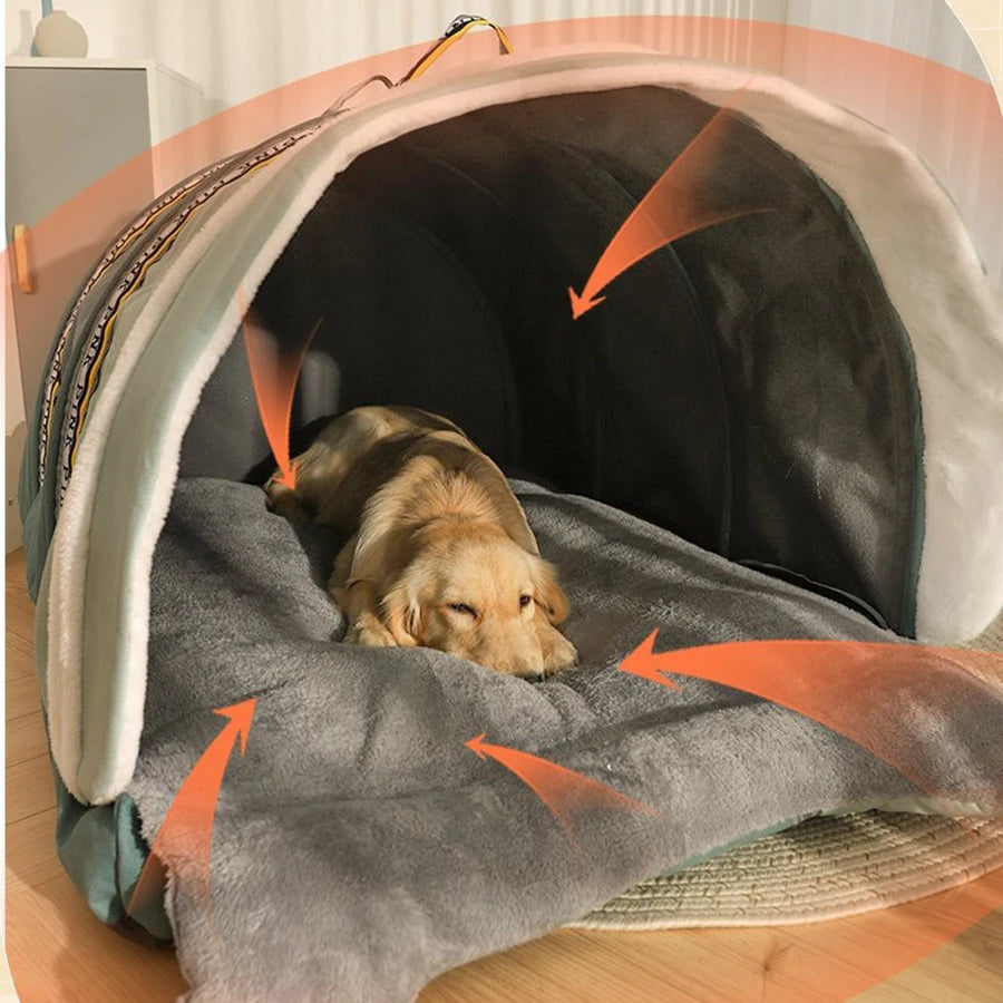 Couverture supérieure de toit de lit pour chien, Extension de grande taille, matelas amovible, Jumbo pliable, nid d'entrée, dôme, Perros d'intérieur pour chien