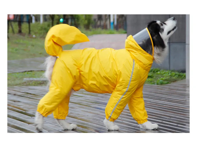 Chubasquero para perros grandes, chaqueta impermeable con capucha y cubierta trasera extraíble, ropa para mascotas Husky Samoyedo