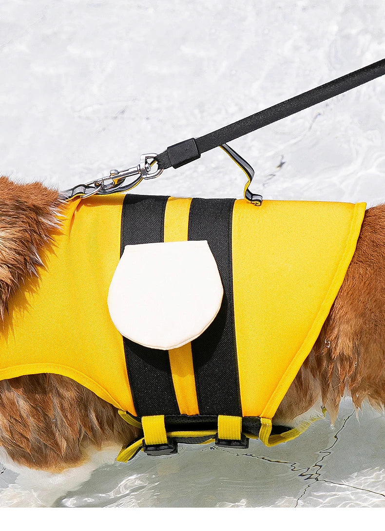 Chaleco salvavidas para perros Chaleco salvavidas para perros con forma linda y asa de rescate Traje de baño de verano para mascotas con flotabilidad segura Accesorios para almohadilla para la barbilla