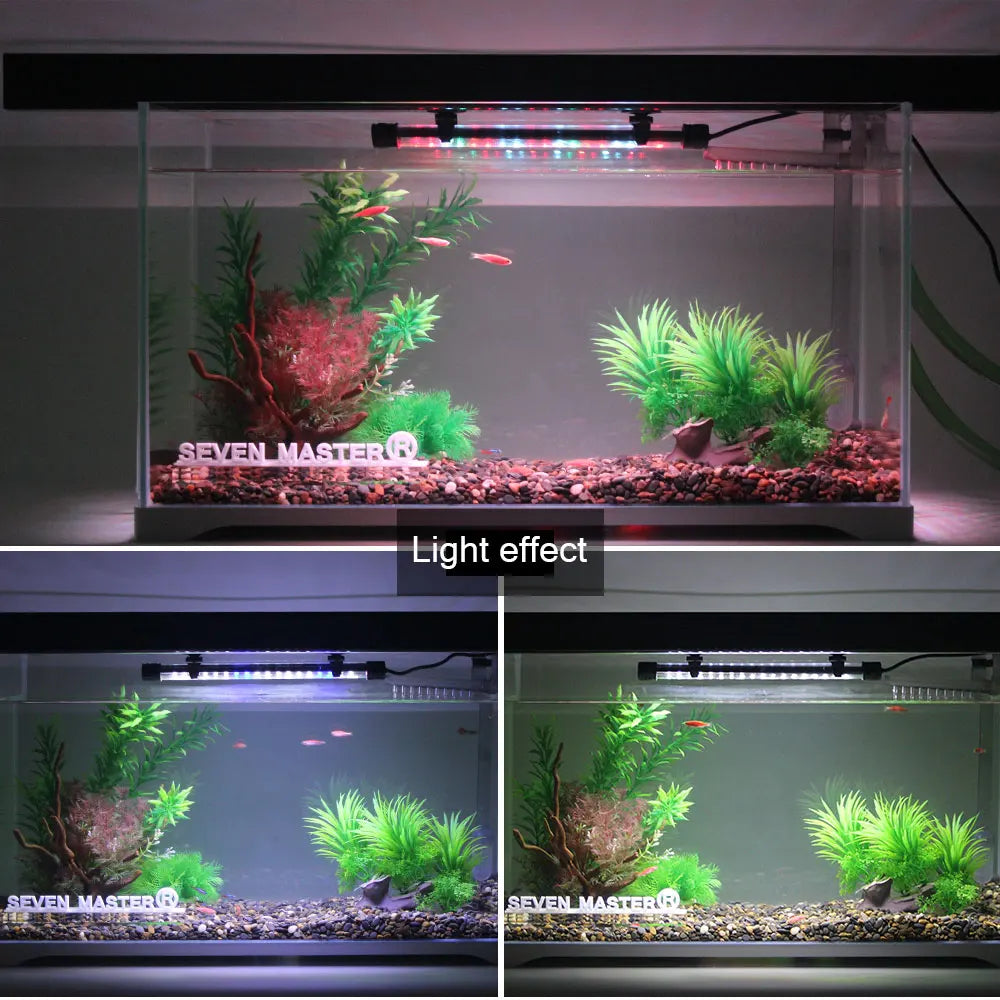 Luz LED impermeable para acuario de 90-260V, luz con Clip para pecera, decoración subacuática, iluminación, lámpara sumergible, lámpara para cultivo de plantas de 18-58 CM