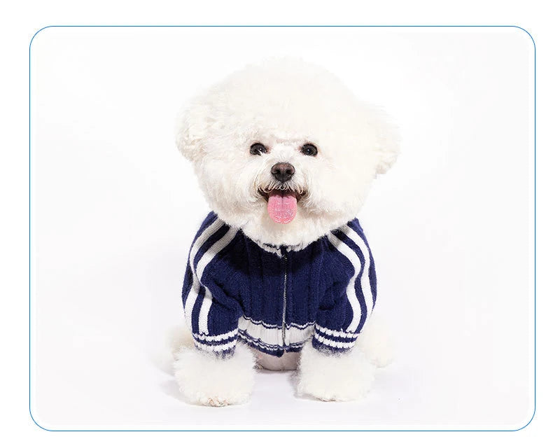 2023 New Pet Clothes Autumn Winter Small Medium Dog Clothes Teddy Cat Warm Zipper Clothing Puppy Cardigan Fashion Style