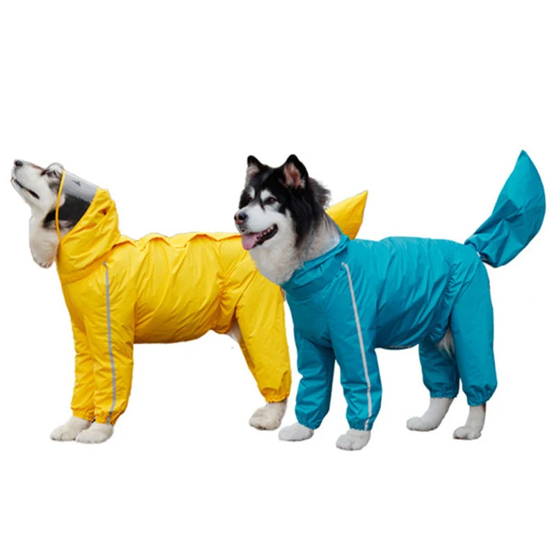 Chubasquero para perros grandes, chaqueta impermeable con capucha y cubierta trasera extraíble, ropa para mascotas Husky Samoyedo