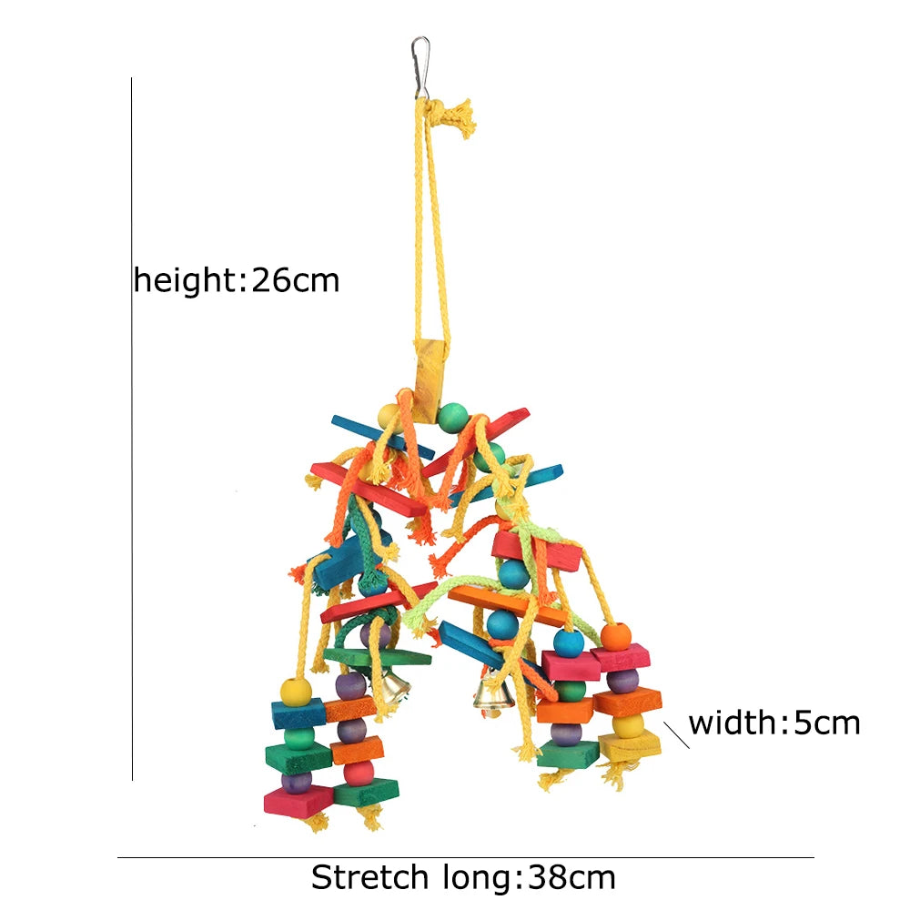 Jouets en bois pour perroquets et oiseaux, Cage à oiseaux d'amour, jouets d'entraînement amusants, corde en coton, jouet résistant aux morsures, jouet à déchirer, produit pour animaux de compagnie