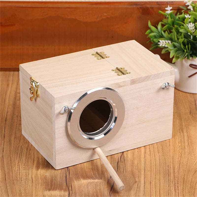 Casa de madera para pájaros, nido, caja para cría de pájaros, jaulas decorativas para cría de loros, accesorios para mascotas, decoración para el hogar y el balcón